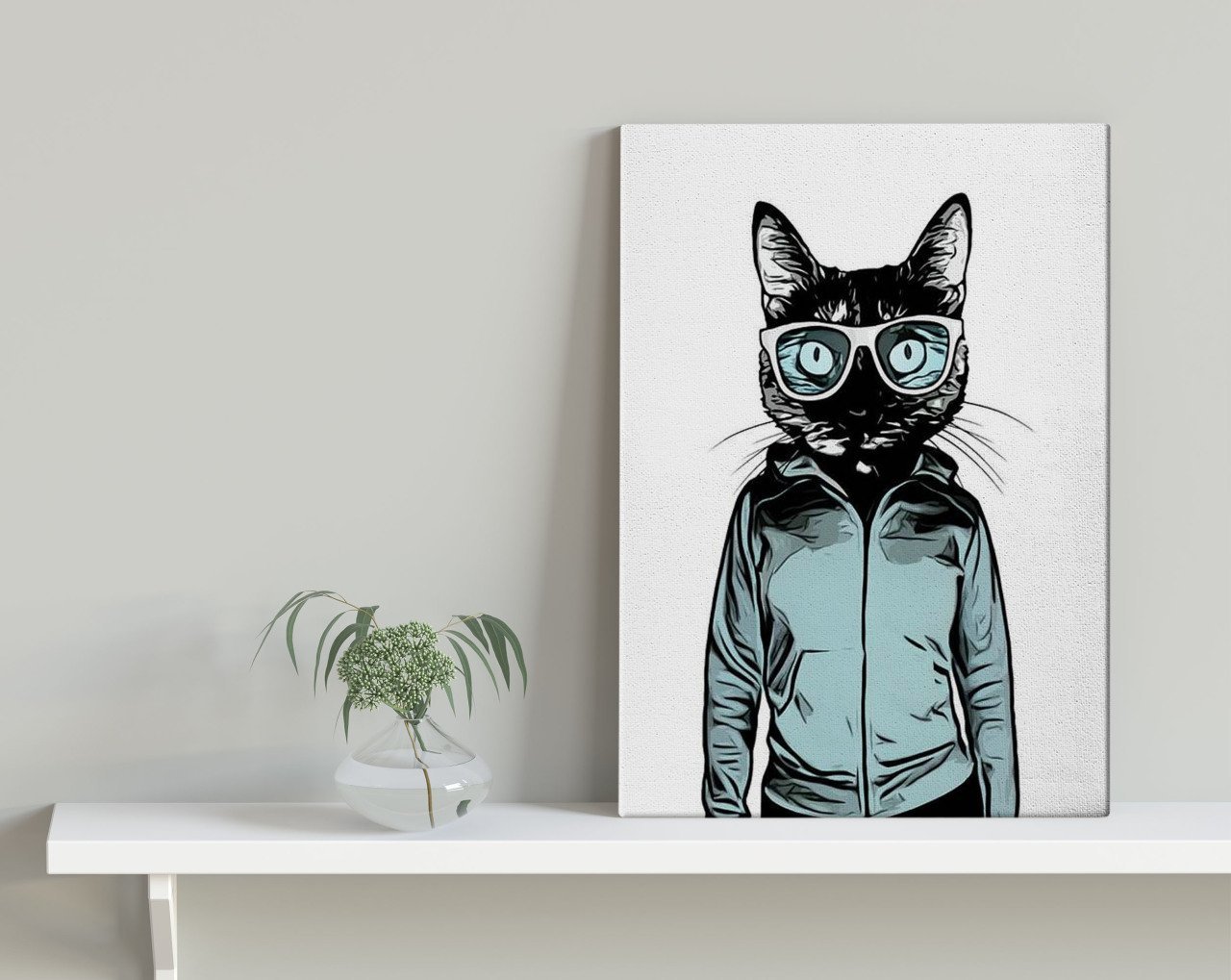 BK Home Cool Cat Tasarımlı Kanvas Tablo 30x50cm-1