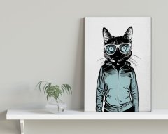 BK Home Cool Cat Tasarımlı Kanvas Tablo 30x50cm-1
