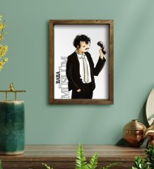 BK Home Müslüm Baba Tasarımlı Doğal Masif Ahşap Çerçeveli Tablo 45x65cm-2
