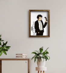 BK Home Müslüm Baba Tasarımlı Doğal Masif Ahşap Çerçeveli Tablo 45x65cm-2