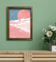 BK Gift Otel Odası Konseptli Doğal Masif Ahşap Çerçeveli Tablo 30x40cm-106