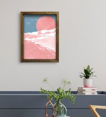 BK Gift Otel Odası Konseptli Doğal Masif Ahşap Çerçeveli Tablo 30x40cm-106
