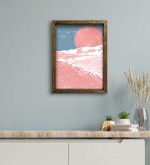 BK Gift Otel Odası Konseptli Doğal Masif Ahşap Çerçeveli Tablo 30x40cm-106