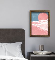 BK Gift Otel Odası Konseptli Doğal Masif Ahşap Çerçeveli Tablo 30x40cm-106