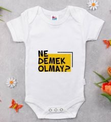 BK Kids Ne Demek Olmay Tasarımlı Beyaz Bebek Body Zıbın-1