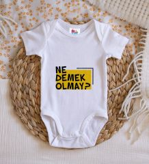 BK Kids Ne Demek Olmay Tasarımlı Beyaz Bebek Body Zıbın-1