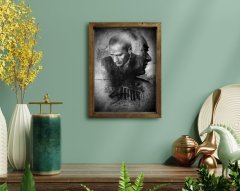 BK Home Atatürk Tasarımlı Doğal Masif Ahşap Çerçeveli Tablo 45x65cm-17