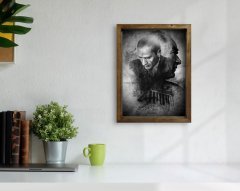 BK Home Atatürk Tasarımlı Doğal Masif Ahşap Çerçeveli Tablo 45x65cm-17