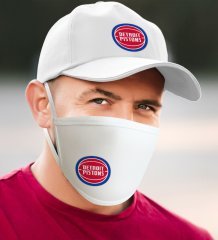 NBA Detroit Pistons Beyaz Şapka ve Yıkanabilir Maske Seti