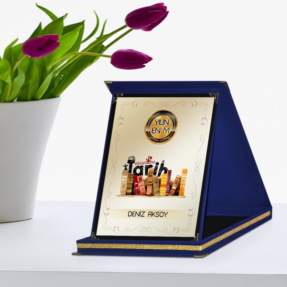 Kişiye Özel Yılın En İyi Tarih Öğretmeni Lacivert Plaket Ödülü - 2