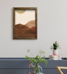 BK Gift Otel Odası Konseptli Doğal Masif Ahşap Çerçeveli Tablo 30x40cm-105