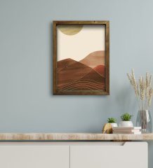 BK Gift Otel Odası Konseptli Doğal Masif Ahşap Çerçeveli Tablo 30x40cm-105