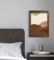 BK Gift Otel Odası Konseptli Doğal Masif Ahşap Çerçeveli Tablo 30x40cm-105