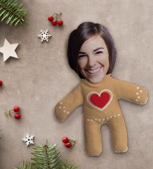 BK Gift Kişiye Özel Fotoğraflı Kurabiye Adam Kostümlü Kadın Bebek Yastık-2
