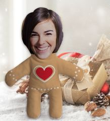 BK Gift Kişiye Özel Fotoğraflı Kurabiye Adam Kostümlü Kadın Bebek Yastık-2