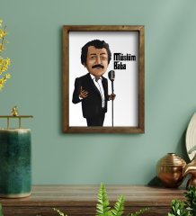 BK Home Müslüm Baba Tasarımlı Doğal Masif Ahşap Çerçeveli Tablo-6