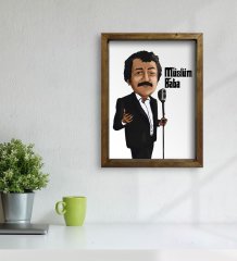 BK Home Müslüm Baba Tasarımlı Doğal Masif Ahşap Çerçeveli Tablo-6