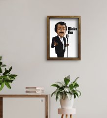 BK Home Müslüm Baba Tasarımlı Doğal Masif Ahşap Çerçeveli Tablo-6
