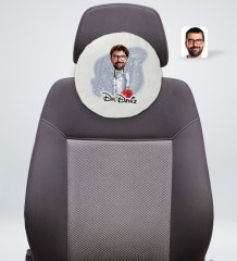 Kişiye Özel İsimli Acil Tıp Teknisyeni Karikatürlü Yuvarlak Araç Koltuk Yastığı-1