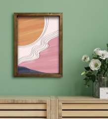 BK Gift Otel Odası Konseptli Doğal Masif Ahşap Çerçeveli Tablo 30x40cm-104