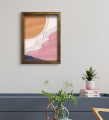 BK Gift Otel Odası Konseptli Doğal Masif Ahşap Çerçeveli Tablo 30x40cm-104