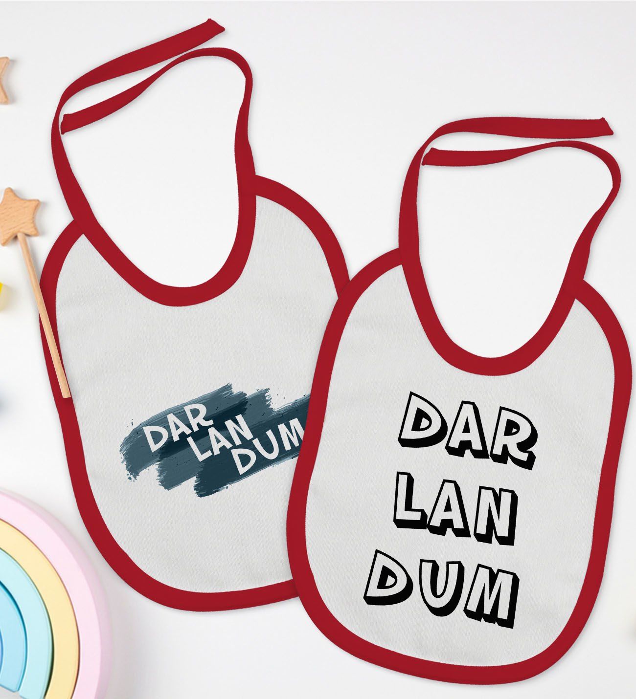 BK Kids Darlandum Tasarımlı 2’li Kırmızı Mama Önlüğü-1