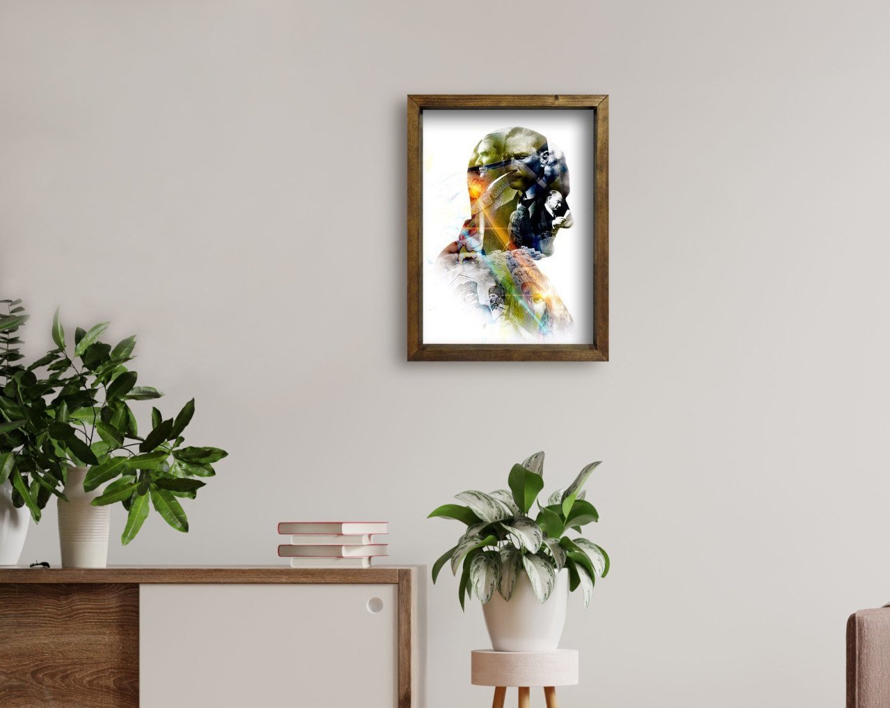 BK Home Atatürk Tasarımlı Doğal Masif Ahşap Çerçeveli Tablo 45x65cm-15