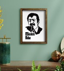BK Home Müslüm Baba Tasarımlı Doğal Masif Ahşap Çerçeveli Tablo-5