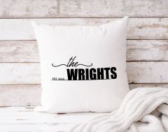 BK Gift Kişiye Özel İsimli Tarihli Premium Kumaş Beyaz Kırlent Yastık, Ev Hediyesi, Ev Dekorasyonu, Dekoratif Hediye-16