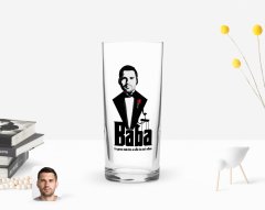 Kişiye Özel Renkli Baskılı Godfather Baba Tasarımlı Rakı Bardağı-3