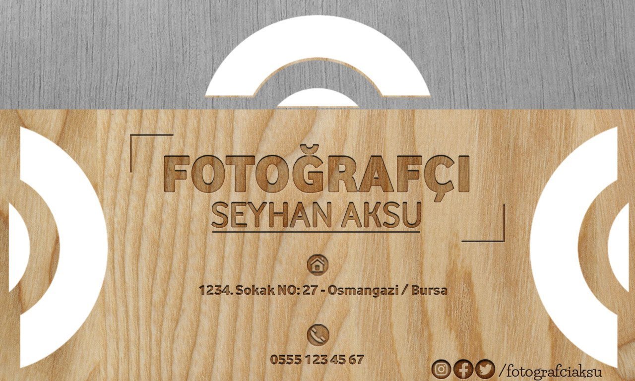 Kişiye Özel Fotoğrafçı Tasarımlı Bitmeyen Kartvizit - Model 1