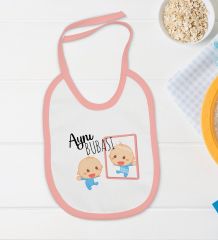 BK Kids Aynı Bubası Tasarımlı Pembe Bebek Body Zıbın ve Mama Önlüğü Hediye Seti-1