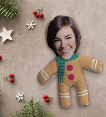BK Gift Kişiye Özel Fotoğraflı Kurabiye Adam Kostümlü Kadın Bebek Yastık-1