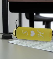 BK Gift Sevgiliye Özel İsimli Sarı Defter ve Cam Matara Hediye Seti-4, Sevgiliye Hediye, Sevgililer Günü, Yeni İş Hediyesi