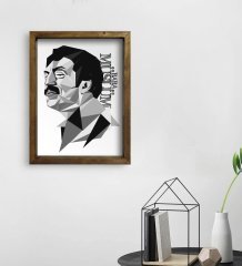 BK Home Müslüm Baba Tasarımlı Doğal Masif Ahşap Çerçeveli Tablo-4