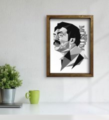 BK Home Müslüm Baba Tasarımlı Doğal Masif Ahşap Çerçeveli Tablo-4
