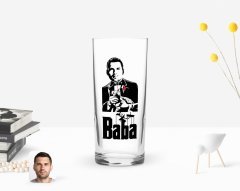 Kişiye Özel Renkli Baskılı Godfather Baba Tasarımlı Rakı Bardağı-2