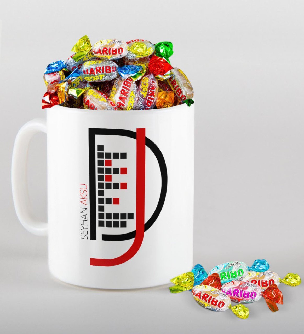 Kişiye Özel DJ Kupa ve Haribo Şeker Hediye Seti-2