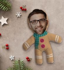 BK Gift Kişiye Özel Fotoğraflı Kurabiye Adam Kostümlü Erkek Bebek Yastık-1