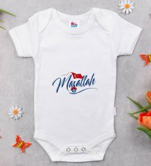 BK Kids Maşallah Tasarımlı Beyaz Bebek Body Zıbın-3