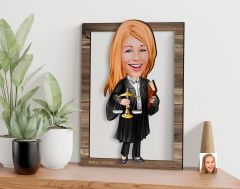 BK Gift Kişiye Özel Kadın Avukat Karikatürlü 3D Ahşap Tablo, Sevgiliye Hediye, Arkadaşa Hediye, Yıl Dönümü Hediyesi, Doğum Günü Hediyesi-1