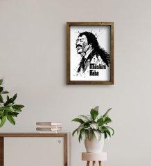 BK Home Müslüm Baba Tasarımlı Doğal Masif Ahşap Çerçeveli Tablo-3