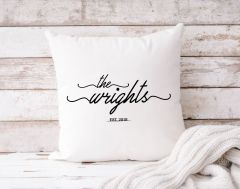BK Gift Kişiye Özel İsimli Tarihli Premium Kumaş Beyaz Kırlent Yastık, Ev Hediyesi, Ev Dekorasyonu, Dekoratif Hediye-14