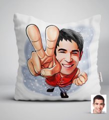 Kişiye Özel Bay Karikatürlü Beyaz Yastık-33