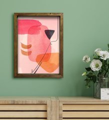 BK Gift Otel Odası Konseptli Doğal Masif Ahşap Çerçeveli Tablo 30x40cm-101