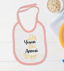 BK Kids Yesun Oni Annesi Tasarımlı Pembe Bebek Body Zıbın ve Mama Önlüğü Hediye Seti-1