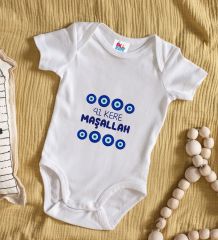BK Kids Maşallah Tasarımlı Beyaz Bebek Body Zıbın-2