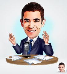 Kişiye Özel Erkek Spiker Tasarımlı Dijital Karikatür-1