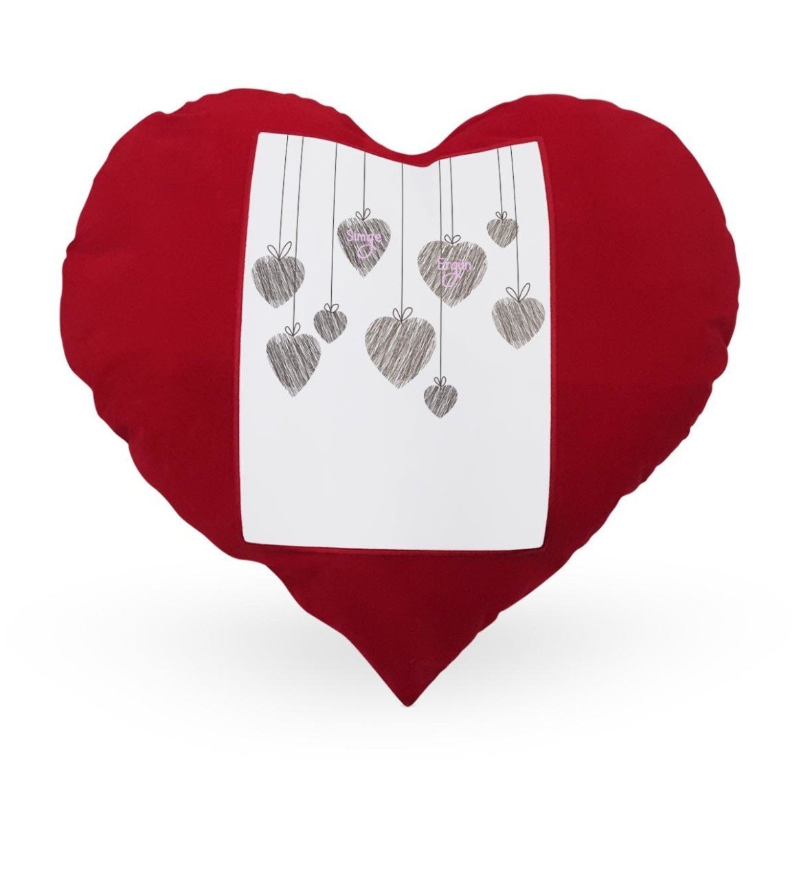 Kişiye Özel Sevgililer Günü Temalı Kırmızı Kalp Yastık Kılıfı - 44