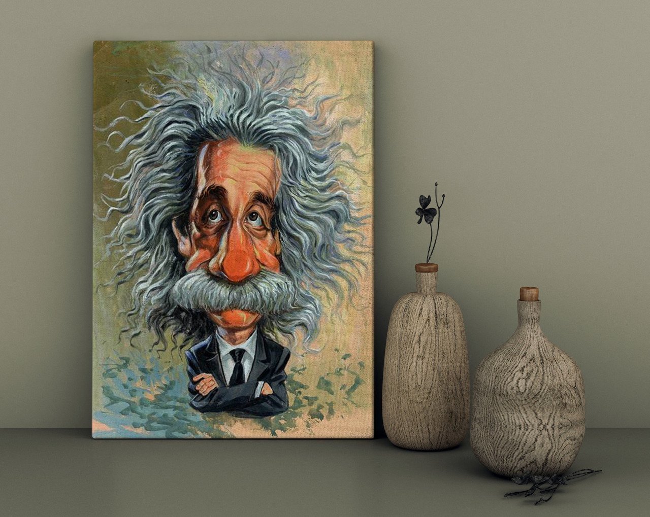 BK Home Albert Einstein Tasarımlı Kanvas Tablo 30x50cm-1
